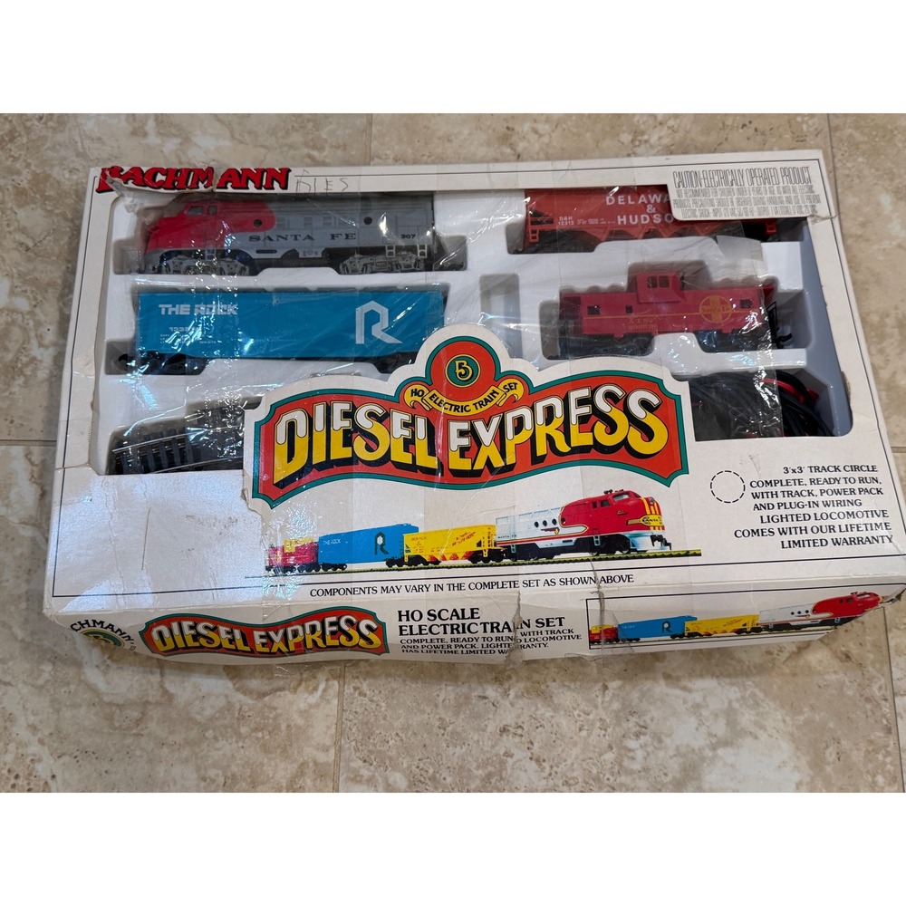 Bachmann HO Scale Diesel Express Electric Train Set Complete Ready to Run Vintg